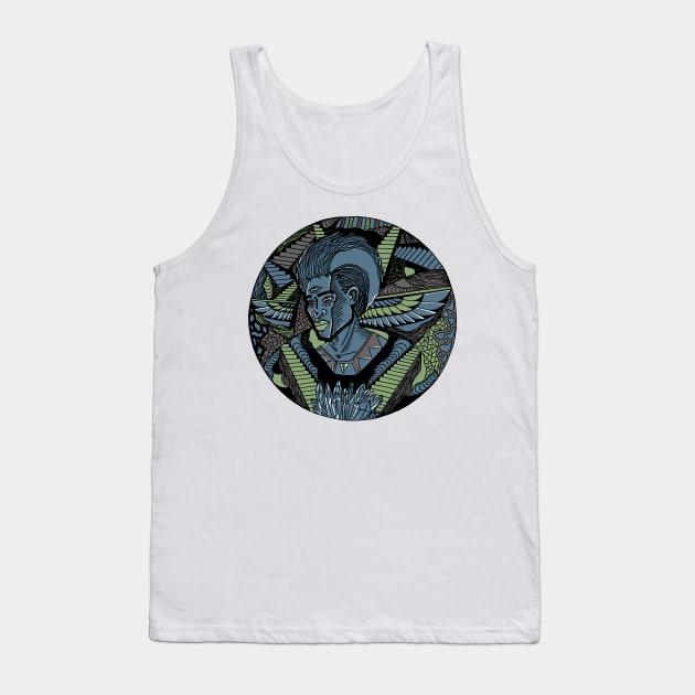 Mellow Cool Wise Afro King Tank Top by kenallouis